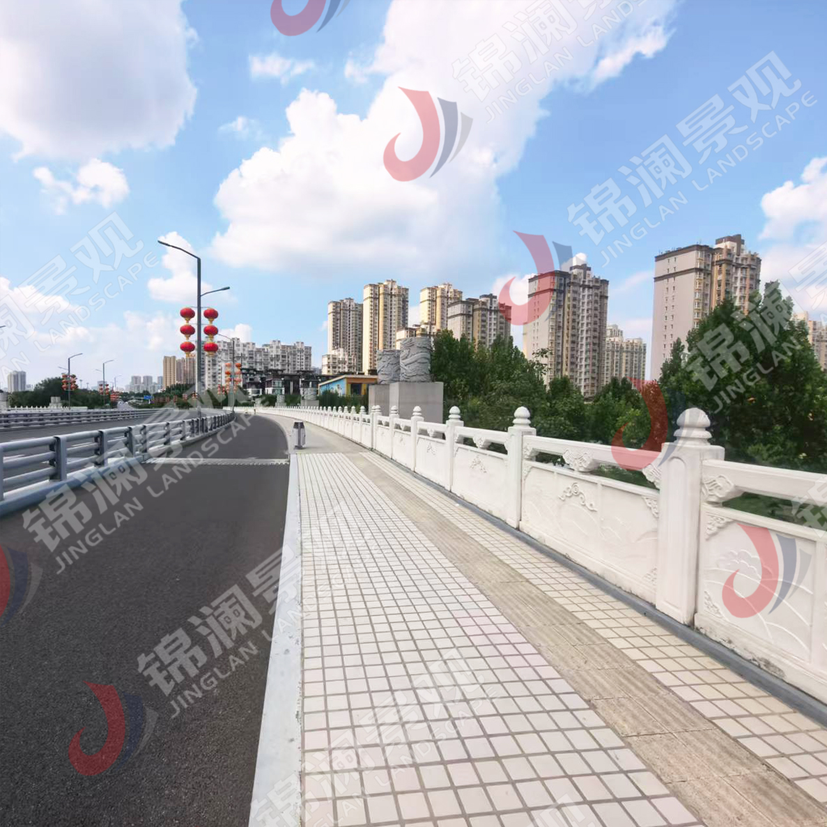 景观栏杆,桥梁装饰,铸造石,晶铸石,精铸石,铝合金栏杆,铝合金防撞护栏,UHPC装饰挂板,UHPC清水板,GRC