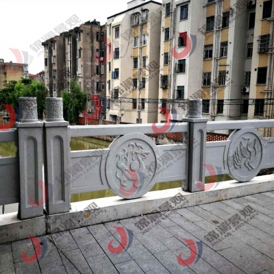 铸造石艺术栏杆四神兽